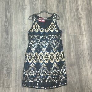Gold and Black Sequin Dress